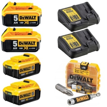 КОМБО-НАБОР DEWALT, 4 ИНСТРУМЕНТА 2X5AH 2X4AH 18 В