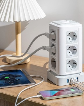 СТОЯЩИЙ РАЗЪЕМ ПИТАНИЯ 12 ВХОДОВ 4XUSB КАБЕЛЬ 5М