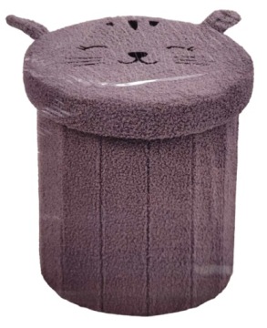 SMUKEE Складаний PUF пуф сидіння відсік 30,5x30,5x36 см Сірий Котик