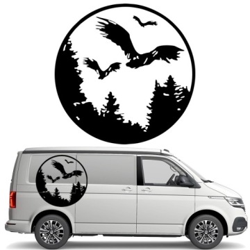 Samolepka Grafika na karavan s karavanem Orel Ptáci Eagle Les 90x90