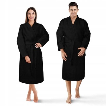 Szlafrok Kimono Gofer Bawełniany Wafel Jednolity Unisex XS Czar