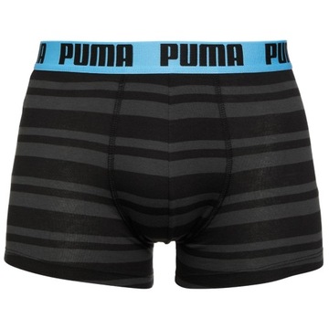 PUMA BOKSERKI MĘSKIE MAJTKI STRIPE BOXER 2P CZARNE r.L