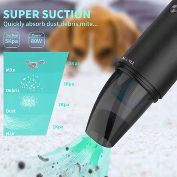 Car vacuum Cordless cleaner 12V 80W HEPA filter