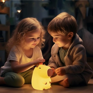 LAMPKA NOCNA DLA DZIECI KAPIBARA SILIKONOWA LAMPKA NA BIURKO PREZENT