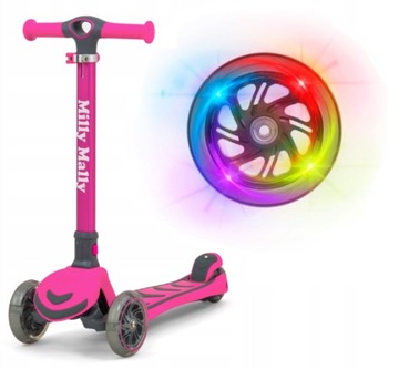 Solidna HULAJNOGA dla dzieci trójkołowa LED! Boogie Pink 3+ RÓŻOWA JAKOŚĆ