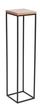 KWIETNIK STOJĄCY STOJAK PÓŁKA NA KWIATY METALOWY czarny 100cm lity dąb desk