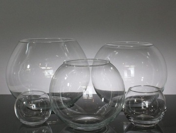 Стеклянная шаровая ваза, средняя 17см