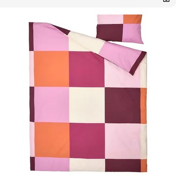 Komplet pościeli 150x200 + 50x60 cm róż bawełna wiskoza ikea brunkrissla
