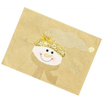 PODKŁADKA MATA NA STÓŁ POD TALERZ ZŁOTA STOŁOWA DEKORACYJNA ŚWIĘTA 48x33cm