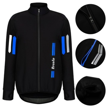KURTKA KOLARSKA SOFTSHELL DAMSKA M MĘSKA MEMBRANA CIEPŁA Z MESZKIEM ODBLASK