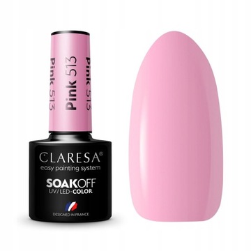 CLARESA lakier hybrydowy PINK 513 UV/LED 5g