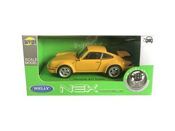 PORSCHE 911 ŻÓŁtY METALOWY MODEL 1:34 WELLY