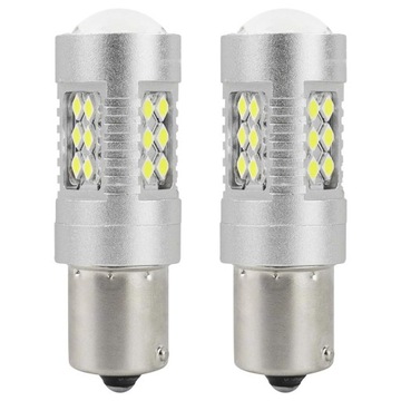 ŻARÓWKI LED 1156 P21W BA15s 12V/24V MOCNE CANBUS COFANIA CIĘŻARÓWKA TIR KPL