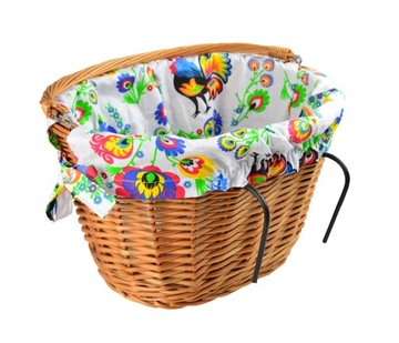 Wiklinowy KOSZYK NA ROWER na kierownicę + WKŁAD