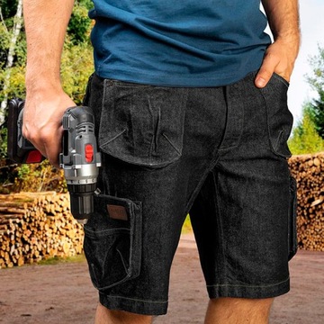 ШОРТЫ РАБОЧИЕ БРЮКИ КОРОТКИЕ ДЖИНСЫ ЭЛАСТИЧНЫЕ УДОБНЫЕ ПРОЧНЫЕ