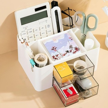 МНОГОФУНКЦИОНАЛЬНЫЙ НАСТОЛЬНЫЙ ОРГАНАЙЗЕР С ЯЩИКАМИ, БЕЛЫЙ