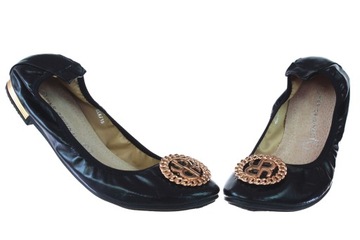Baleriny na gumce buty damskie balerinki czarne 6379 roz. 36