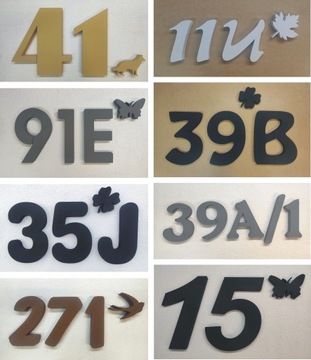 NUMER DOMU cyfra litera wys. 22cm 1dekor gratis!