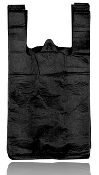 REKLAMÓWKI GRUBE CZARNE ZRYWKI JEDNORAZOWE 25x45cm 200szt MOCNE FOLIÓWKI