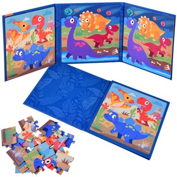 Książeczka Puzzle magnetyczne Dinozaury 40 ZA4268