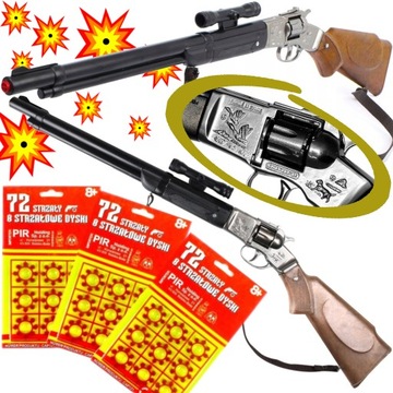 GONHER METALOWA STRZELBA HUKOWA NA KAPISZONY KOWBOJSKA KARABIN + 3x SPŁONKA