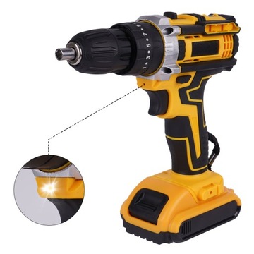 АККУМУЛЯТОРНАЯ ДРЕЛЬ 21 В, 2 СКОРОСТИ СО СВЕТОДИОДНОЙ ПОДСВЕТКОЙ