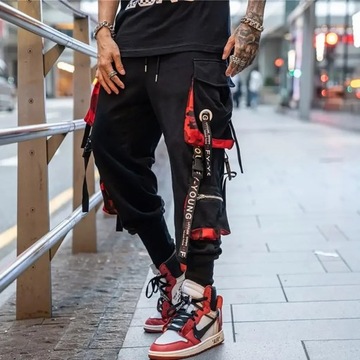 Y2k Pants Men's Harajuku Cargo Pants Hit Color Str