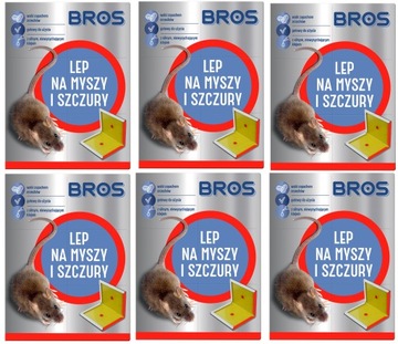BROS Lep na myszy i szczury, pułapka lepowa 6 SZTUK