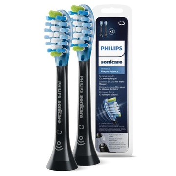 2x Końcówki Philips Sonicare C3 Premium Plaque Defence czarne HX9042/33