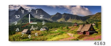 Картина с часами на холсте 100х40 Картины для гостиной