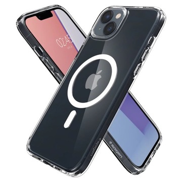Чехол Spigen Ultra Hybrid Mag с MagSafe для iPhone 14 — прозрачный и белый