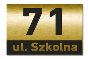 Tabliczka Tablica ADRESOWA Złota z Numerem domu