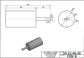 Krążnik rolka kierunkowa FIN9-108/200/295-Fi8,5