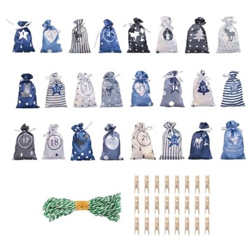 Advent Calendar Bags Christmas Tags Candy Filler