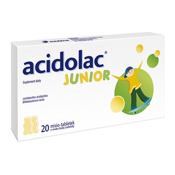 Acidolac Junior biała czekolada 20 misio-tabletek