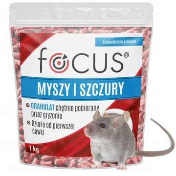 Trutka na MYSZY SZCZURY 1KG bromadiolone granulat SKUTECZNA TRUCIZNA