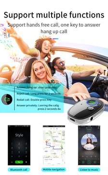 Adapter Bluetooth AUX Jack do radia samochodowego Odbiornik muzyki
