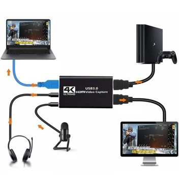 Видеорегистратор с граббером для ПК HDMI 4K USB3.0