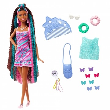 Barbie Lalka Totally Hair Motylki HCM91 - Mulatka