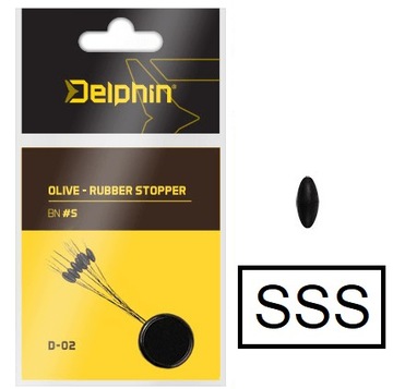 Delphin Stopery na haczyk silikonowe - czarny SSS