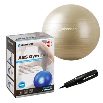 PIŁKA REHABILITACYJNA BALANSSEN ABS GYM BALL Z POMPKĄ 45 CM ZŁOTY