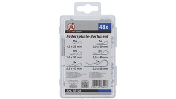 Набор пружинных шплинтов Шплинты пружинные 1,2 - 3,0 мм 48 шт. BGS