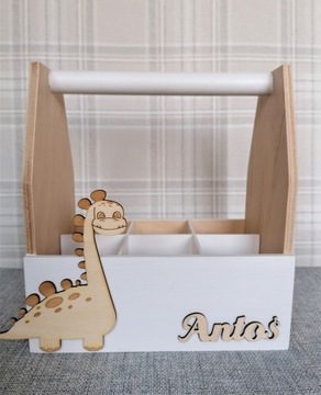 Organizer na biuro 100% DREWNO, BOHO, z imieniem