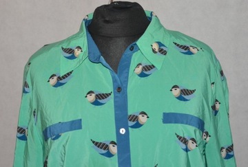 Zwiewna wiązana koszula w ptaki Style&co XL
