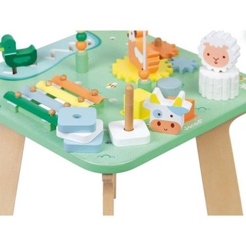 Многофункциональный деревянный развивающий стол Луг для детей 12м+, Janod