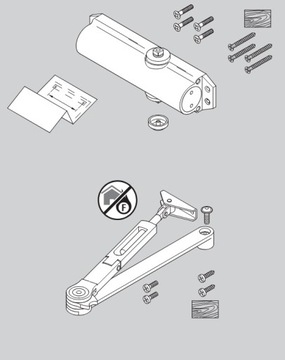 Доводчик ASSA ABLOY DC120 с замком открывания, белый