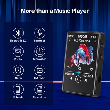 MP3 MP4 Bluetooth-ПЛЕЕР Черный HiFi, Spotify, FM-РАДИО, 32 ГБ