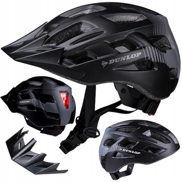 DUNLOP KASK na rower ostrzegawcze światło LED rozmiar L regulowany