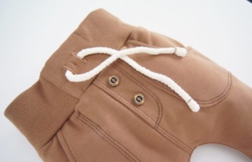 Брюки на кулиске для мальчика, коричневые Орех 68