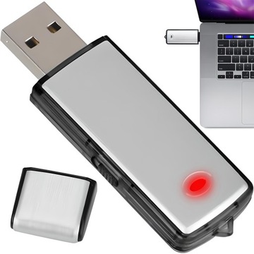 DYKTAFON PENDRIVE PODSŁUCH USB 8GB SZPIEGOWSKI MINI